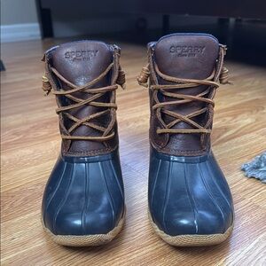 Sperry Brown and Black Duck Boots